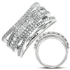 WIDE 1.02CT DIAMOND 14KT WHITE GOLD 3D MULTI ROW CHANNEL PRONG ANNIVERSARY RING