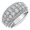 2.37CT DIAMOND 14KT WHITE GOLD MULTI ROW FILIGREE 3/4 ETERNITY ANNIVERSARY RING