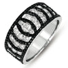 WIDE 1.53CT WHITE & BLACK DIAMOND 14K WHITE GOLD CLASSIC MARQUISE SHAPE FUN RING