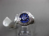 ESTATE LARGE 2.08CT DIAMOND & AAA TANZANITE 14K WHITE GOLD BEZEL ENGAGEMENT RING