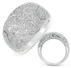LARGE 1.92CT DIAMOND 14K WHITE GOLD 3D PAVE FILIGREE DOME SHAPE ANNIVERSARY RING