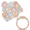 EXTRA LARGE 1.70CT DIAMOND 14KT TRI COLOR GOLD CLASSIC MULTI CIRCULAR FUN RING
