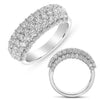 LARGE 2.28CT DIAMOND 14KT WHITE GOLD 3D CLASSIC ROUND MULTI ROW ANNIVERSARY RING