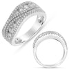 WIDE 1.10CT DIAMOND 14K WHITE GOLD CLASSIC DOUBLE LEAF CRISS CROSS FUN LOVE RING