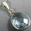 ESTATE 4.0CT AAA BLUE TOPAZ 14KT WHITE GOLD 3D CLASSIC BEZEL OVAL PENDANT