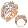 LARGE 1.54CT DIAMOND 14K TRI COLOR GOLD MULTI ROW CRISS CROSS LOVE KNOT FUN RING