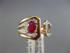 ESTATE WIDE .98CT ROUND DIAMOND & AAA RUBY 14KT ROSE GOLD 3D TAPER BELT FUN RING