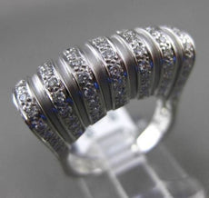 ANTIQUE .87CT DIAMOND 18KT WHITE GOLD 3D MULTI ROW HANDCRAFTED RING E/F VS-VVS