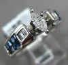 ESTATE 1.02CT DIAMOND & AAA SAPPHIRE 14KT WHITE GOLD 3D ENGAGEMENT RING