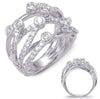 WIDE 1.49CT DIAMOND 14KT WHITE GOLD MULTI ROW CRISS CROSS ETOILE BEZEL FUN RING