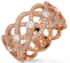 ESTATE WIDE .79CT DIAMOND 14KT ROSE GOLD 3D INFINITY LOVE KNOT ANNIVERSARY RING