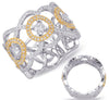 LARGE 1CT DIAMOND 14KT 2 TONE GOLD 3D LOVE KNOT 3/4TH ETERNITY ANNIVERSARY RING