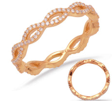 .38CT DIAMOND 14KT ROSE GOLD 3D CLASSIC INFINITY ROPE ETERNITY ANNIVERSARY RING