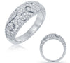 WIDE 1.10CT DIAMOND 14KT WHITE GOLD 3D MULTI ROW PAVE OPEN FILIGREE LOVE RING