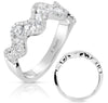 ESTATE .86CT DIAMOND 14KT WHITE GOLD 3D CLASSIC THREE ROW SWIRL FUN RING