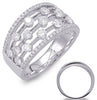ESTATE WIDE 1.20CT DIAMOND 14KT WHITE GOLD MULTI ROW ETOILE FUN ANNIVERSARY RING