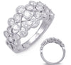 ESTATE WIDE 1.56CT DIAMOND 14KT WHITE GOLD MULTI ROW INFINITY ANNIVERSARY RING