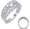 WIDE .59CT DIAMOND 14KT WHITE GOLD 3D MULTI LEAF SOLITAIRE FRIENDSHIP LOVE RING