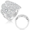 LARGE 2.23CT DIAMOND 14KT WHITE GOLD 3D MULTI TEAR DROP LOVE ANNIVERSARY RING