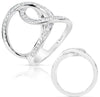 ESTATE WIDE .66CT DIAMOND 14KT WHITE GOLD 3D CLASSIC LOVE KNOT INFINITY FUN RING