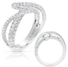 ESTATE 1.0CT DIAMOND 14KT WHITE GOLD 3D CRISS CROSS LOVE KNOT FUN RING