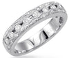 .47CT DIAMOND 14KT WHITE GOLD FILIGREE MILGRAIN SEMI ETERNITY ANNIVERSARY RING