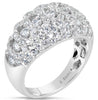 ESTATE WIDE 2.15CT DIAMOND 14K WHITE GOLD MULTI ROW ETOILE PAVE ANNIVERSARY RING