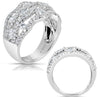 WIDE 1.58CT DIAMOND 14K WHITE GOLD ROUND & MARQUISE ETOILE PAVE ANNIVERSARY RING