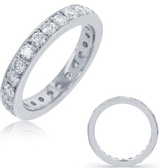1.50CT DIAMOND 14KT WHITE GOLD 3D ROUND CHANNEL PRONG ETERNITY ANNIVERSARY RING