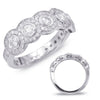 WIDE 1.36CT DIAMOND 14KT WHITE GOLD 3D MULTI FLOWER BEZEL PRONG ANNIVERSARY RING
