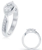 ESTATE .76CT DIAMOND 14K WHITE GOLD 3D 2 STONE INFINITY MARQUISE SHAPE LOVE RING