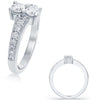 1.03CT DIAMOND 14KT WHITE GOLD 3D SIDEWAYS 2 STONE SEMI ETERNITY FUN LOVE RING