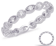 .65CT DIAMOND 14KT WHITE GOLD ROUND & MARQUISE SHAPE ETERNITY ANNIVERSARY RING