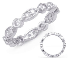 .80CT DIAMOND 14KT WHITE GOLD ROUND & MARQUISE SHAPE ETERNITY ANNIVERSARY RING