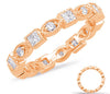 .84CT DIAMOND 14KT ROSE GOLD ROUND & PRINCESS FILIGREE ETERNITY ANNIVERSARY RING