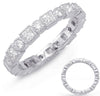 ESTATE 1.29CT DIAMOND 14KT WHITE GOLD ROUND & PRINCESS ETERNITY ANNIVERSARY RING