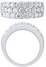 ESTATE WIDE 2.0CT DIAMOND 14K WHITE GOLD THREE ROW PAVE WEDDING ANNIVERSARY RING