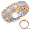 WIDE .45CT DIAMOND 14KT WHITE & ROSE GOLD 3D ROUND & MARQUISE ANNIVERSARY RING