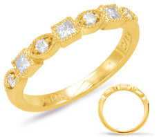 .35CT DIAMOND 14KT YELLOW GOLD FILIGREE MILGRAIN SEMI ETERNITY ANNIVERSARY RING