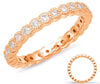 .60CT DIAMOND 14KT ROSE GOLD 3D ROUND BEZEL FILIGREE ETERNITY ANNIVERSARY RING