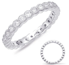 .60CT DIAMOND 14KT WHITE GOLD 3D ROUND BEZEL FILIGREE ETERNITY ANNIVERSARY RING