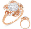 ESTATE LARGE .71CT DIAMOND 14KT WHITE & ROSE GOLD 3D PAVE FLOWER LOVE RING