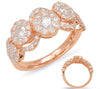 ESTATE LARGE 1.35CT DIAMOND 14KT ROSE GOLD 3D MULTI FLOWER MULTI WAVE FUN RING