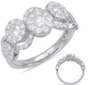 ESTATE LARGE 1.35CT DIAMOND 14KT WHITE GOLD 3D MULTI FLOWER MULTI WAVE FUN RING