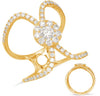 ESTATE LARGE .91CT DIAMOND 14K YELLOW GOLD 3D FLOWER LOVE KNOT INFINITY FUN RING