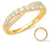 ESTATE .56CT DIAMOND 14KT YELLOW GOLD CLASSIC X INFINITY SEMI ETERNITY LOVE RING