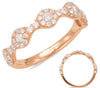ESTATE .56CT DIAMOND 14KT ROSE GOLD MULTI FLOWER CLASSIC SEMI ETERNITY LOVE RING