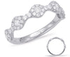 ESTATE .56CT DIAMOND 14K WHITE GOLD MULTI FLOWER CLASSIC SEMI ETERNITY LOVE RING