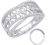 ESTATE WIDE .62CT DIAMOND 14KT WHITE GOLD MULTI LEAF ETOILE CRISS CROSS FUN RING
