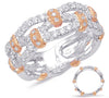 WIDE .64CT DIAMOND 14KT WHITE & ROSE GOLD 3D INFINITY LOVE KNOT ANNIVERSARY RING